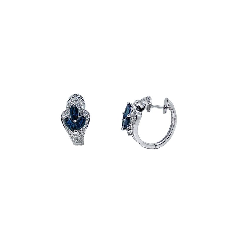 18ct White Gold Sapphire and Diamond Hoop Earrings £3375.00 