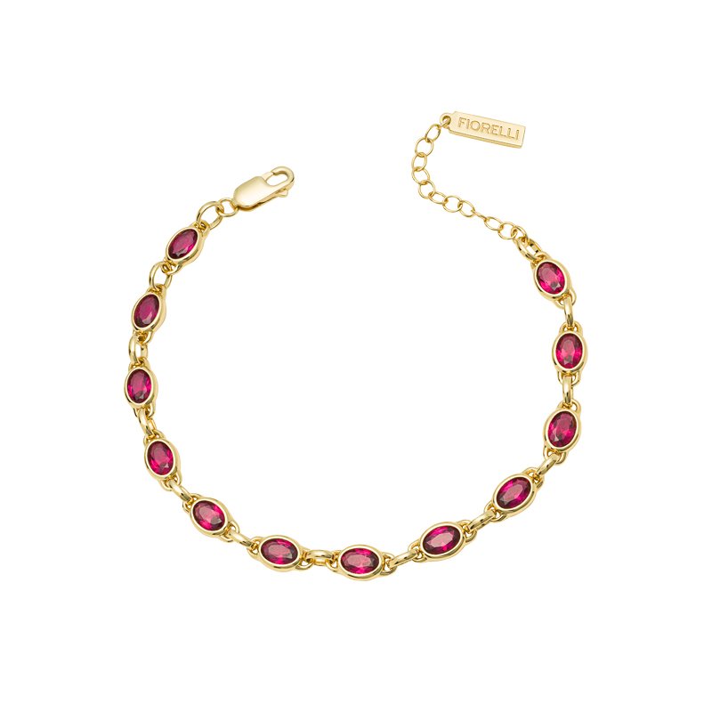 Silver with Gold Plating Bracelet featuring Fuchsia Crystals £198.00