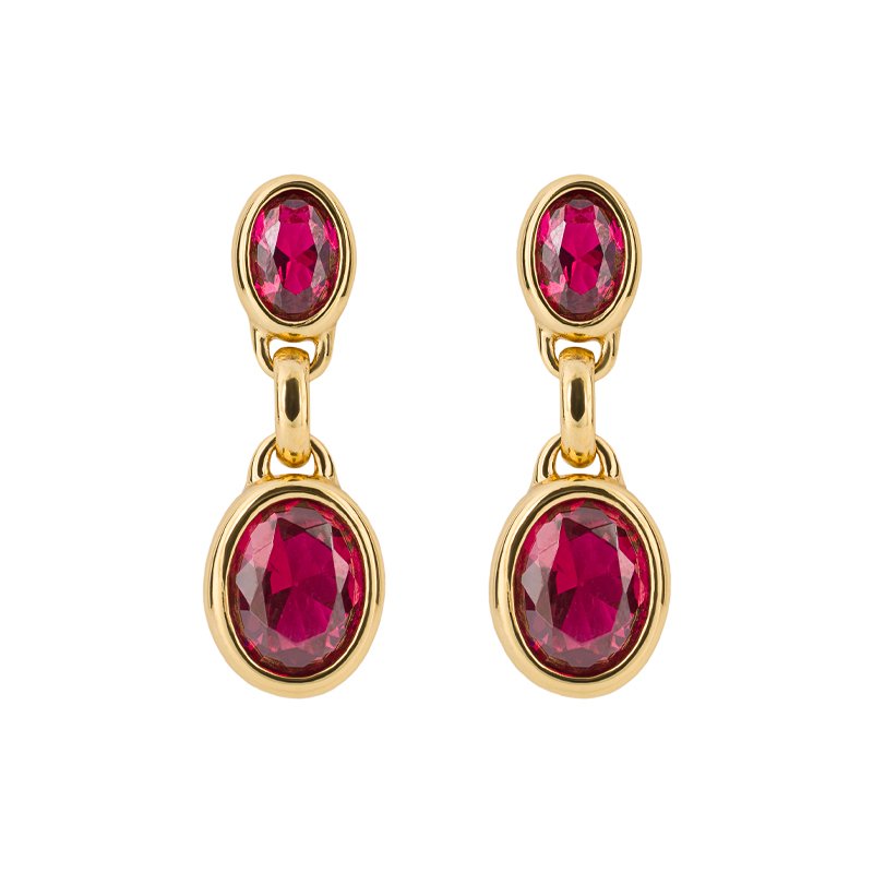 Silver with Gold Plating Earrings featuring Fuchsia Crystals £98.00