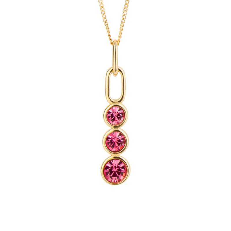 Silver with Gold Plating Necklace featuring Pink Crystals £75.00