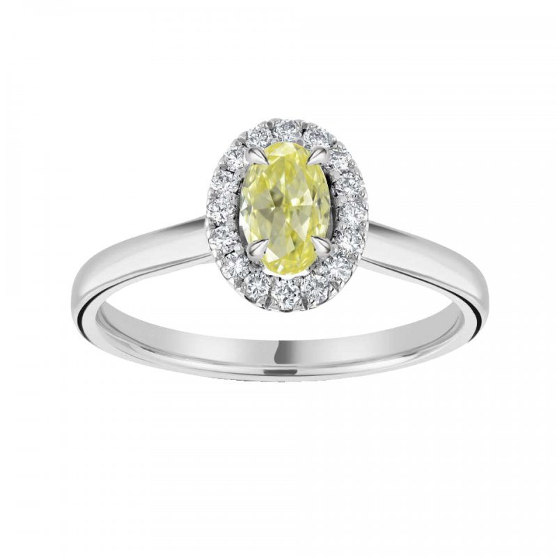 1.17CT Oval Yellow Natural Diamond | 0.16ct Diamond Ring £7010.00