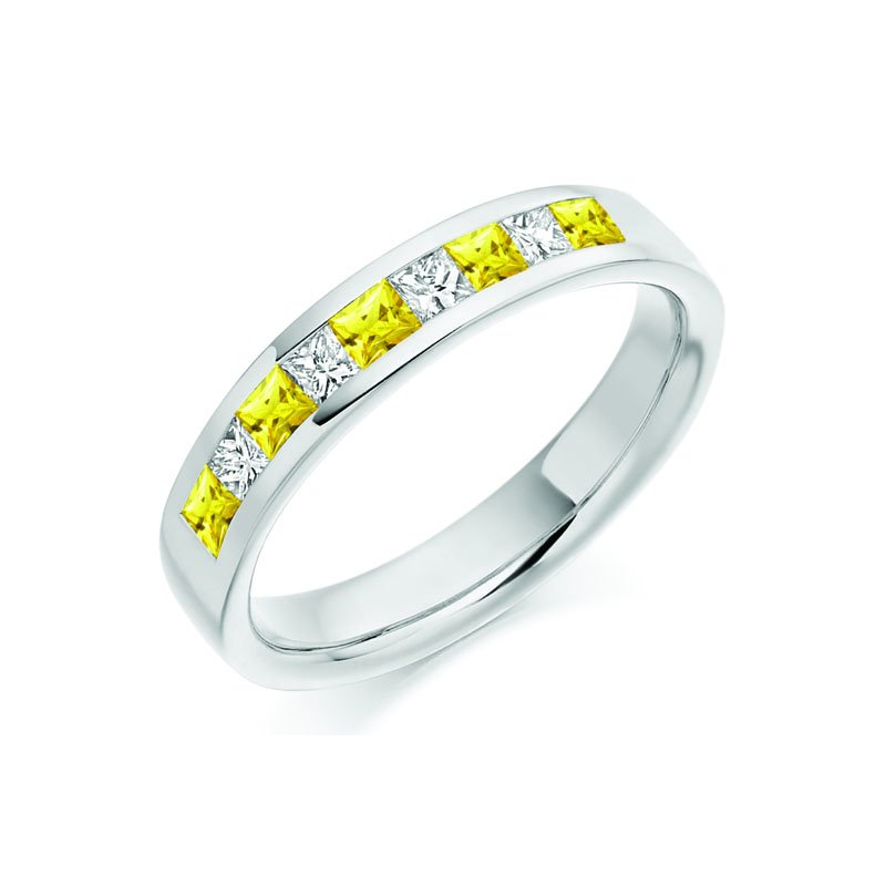 0.57ct Yellow & White Diamond Eternity Ring £1625.00