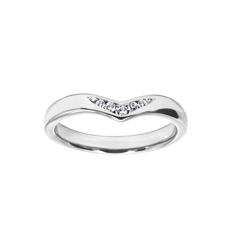 0.08ct Diamond Set Shaped Wedding Ring 