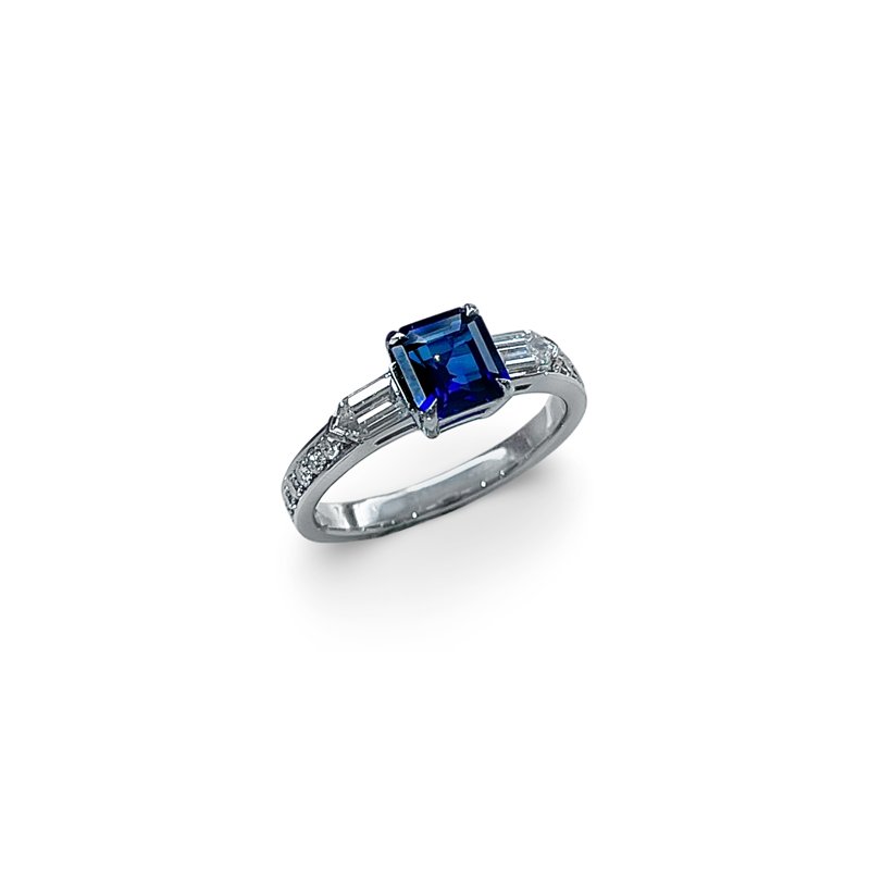 1.22ct Electric Blue Sapphire 0.67ct Diamond Ring £6050.00