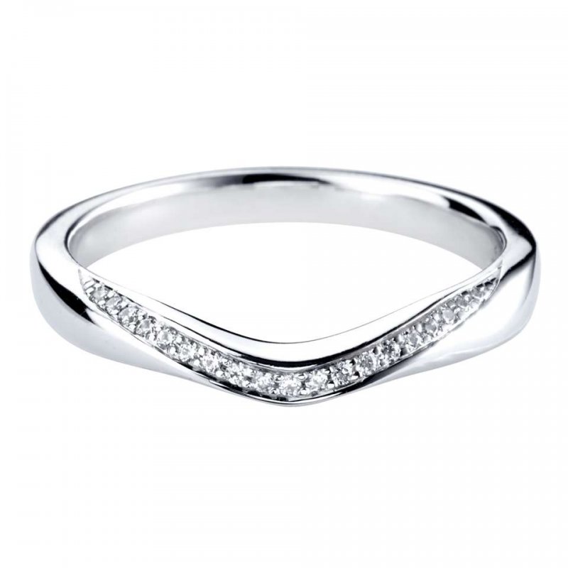 0.07ct Diamond Set U Silhouette Wedding Ring £1066.00