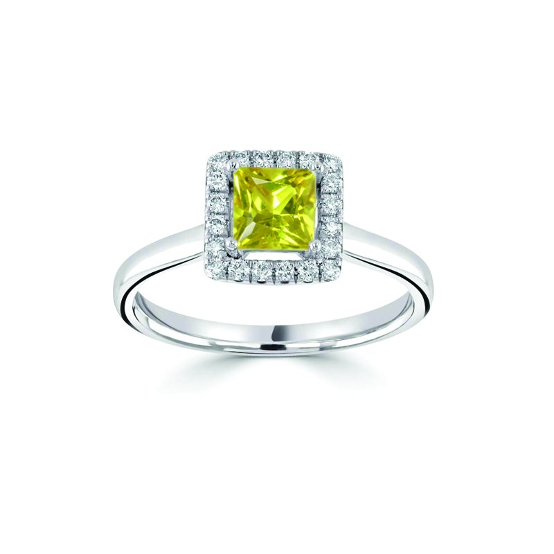 0.40ct Princess Cut Yellow Diamond | 0.16ct Diamond Ring £3480.00